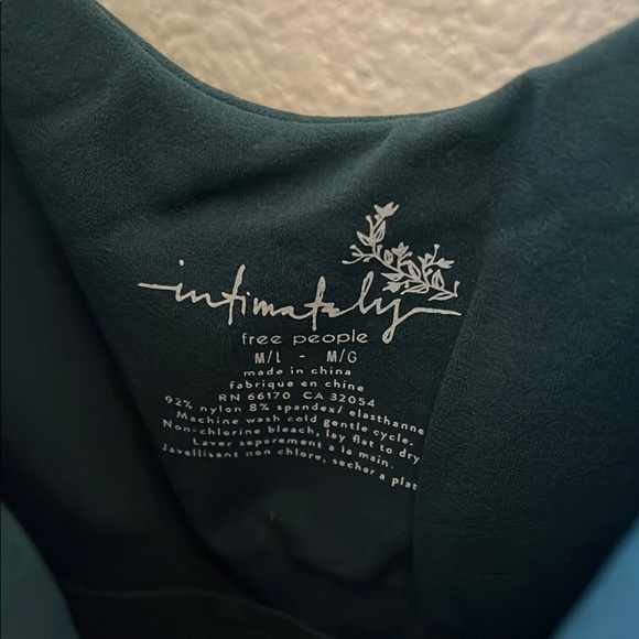 NWT Med/Large‎ Free People stretchy Dark Green Curve hugging thong Bodysuit - Picture 3 of 10